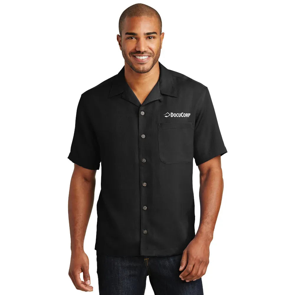Port Authority Easy Care Camp Shirt Embroidered – Black