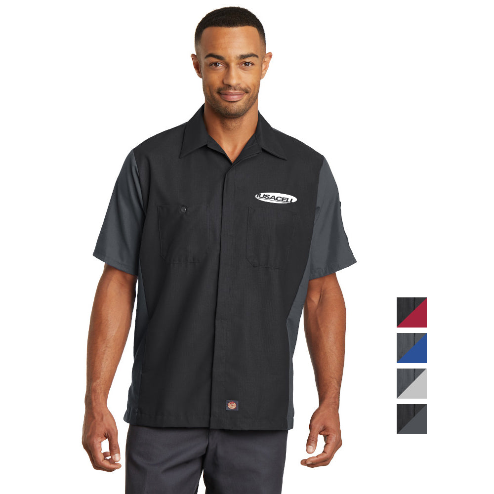 Red Kap Short Sleeve Ripstop Crew Shirt Embroidered – Black/Charcoal Grey