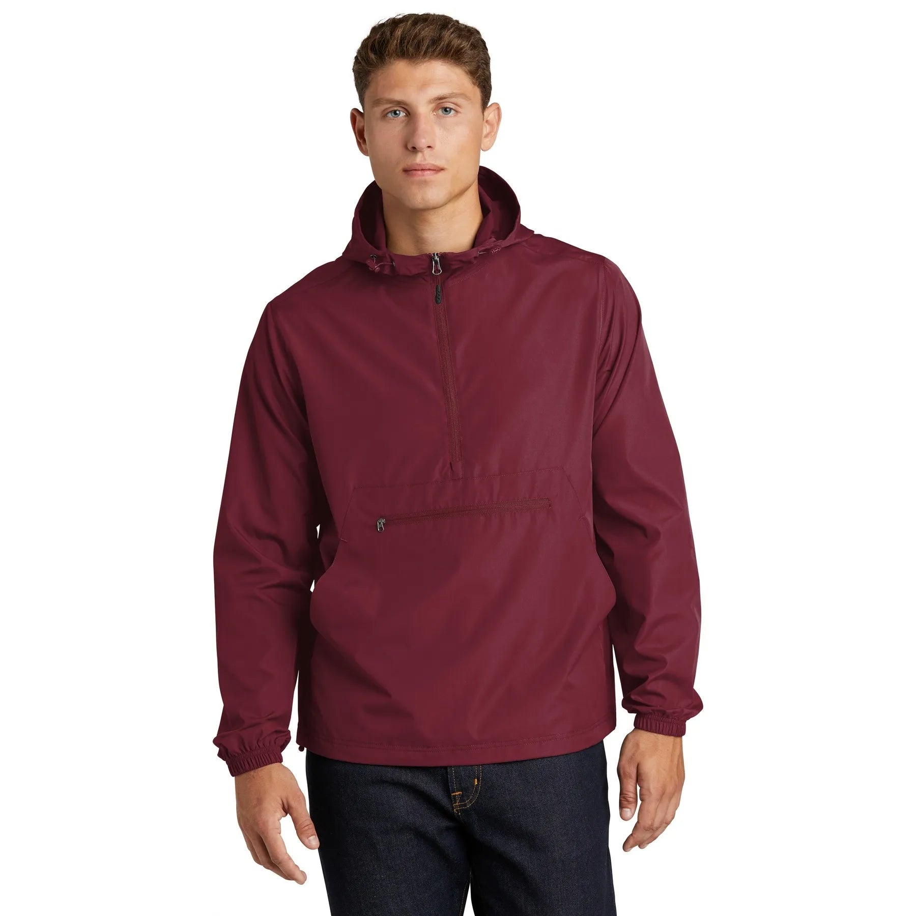Sport-Tek Packable Anorak Embroidered – White