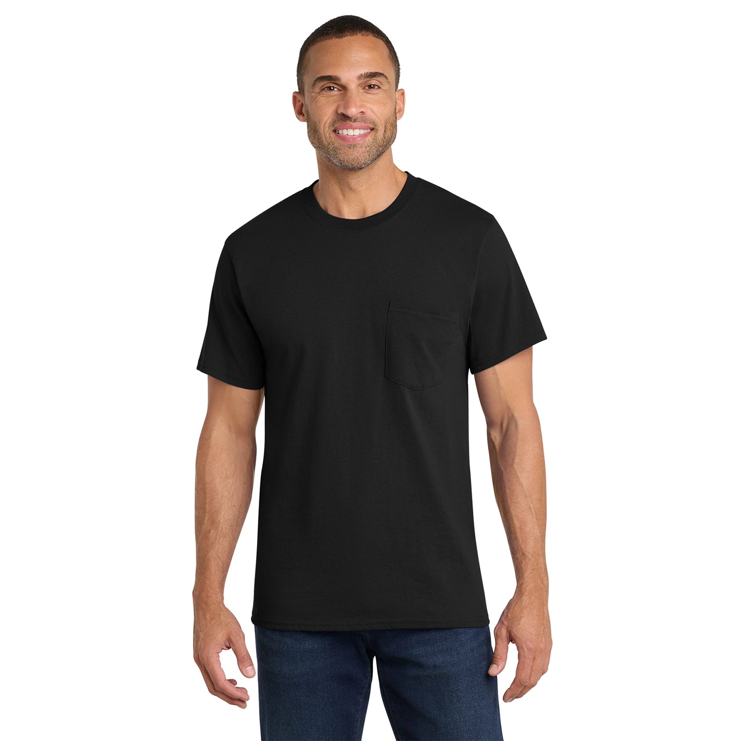 Port & Co Decorated Core Cotton Pocket Tee