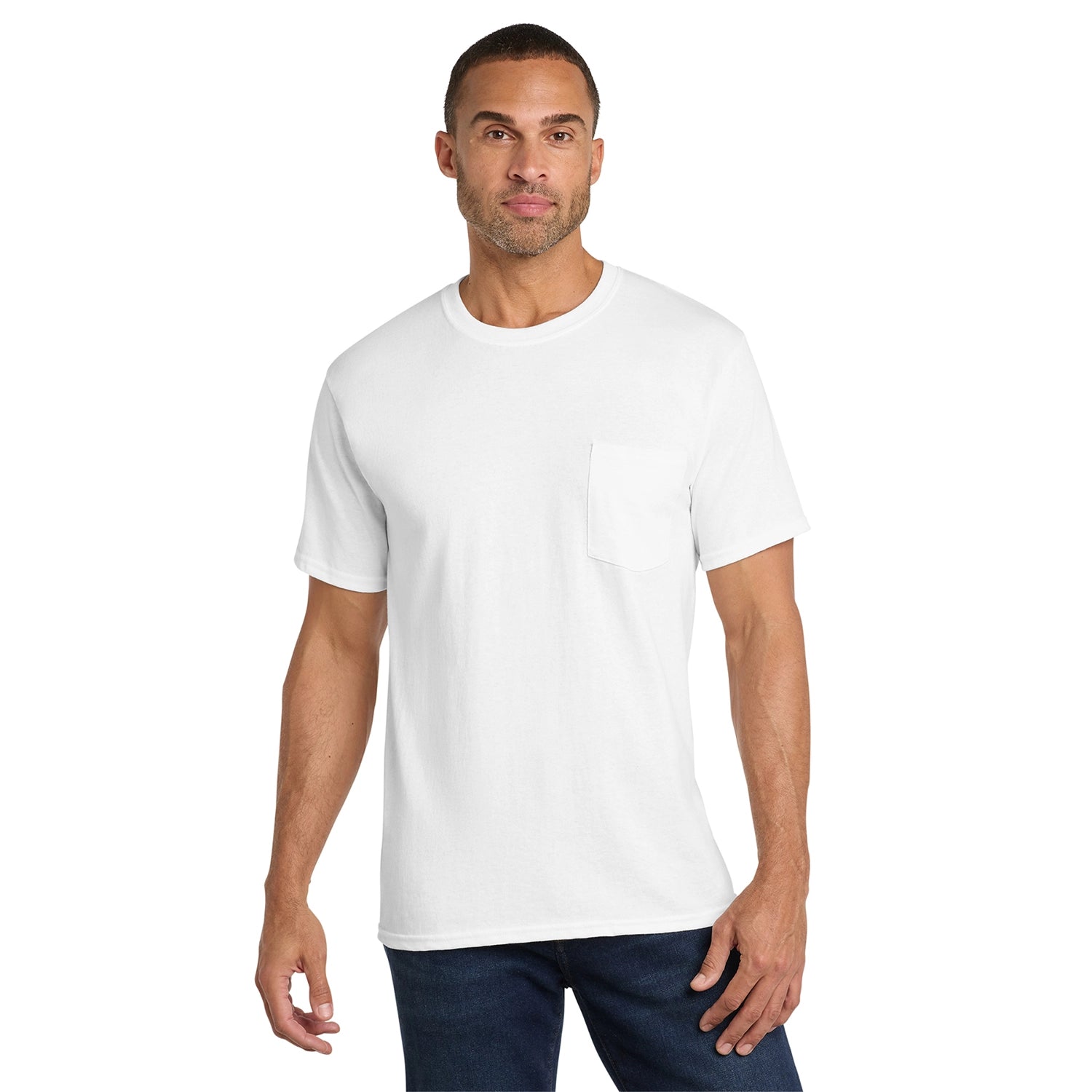 Port & Co Decorated Core Cotton Pocket Tee