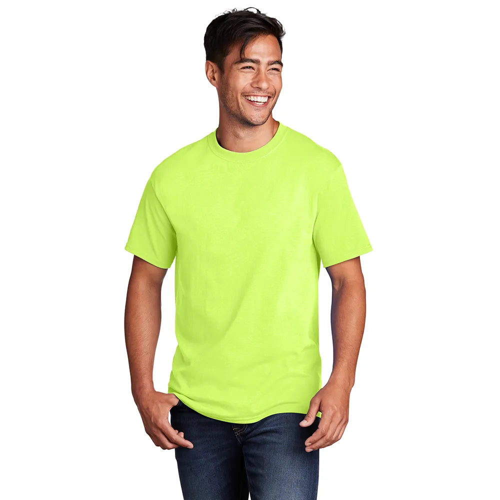 Port & Company Core Cotton Tee Decorated - Neon Yellow