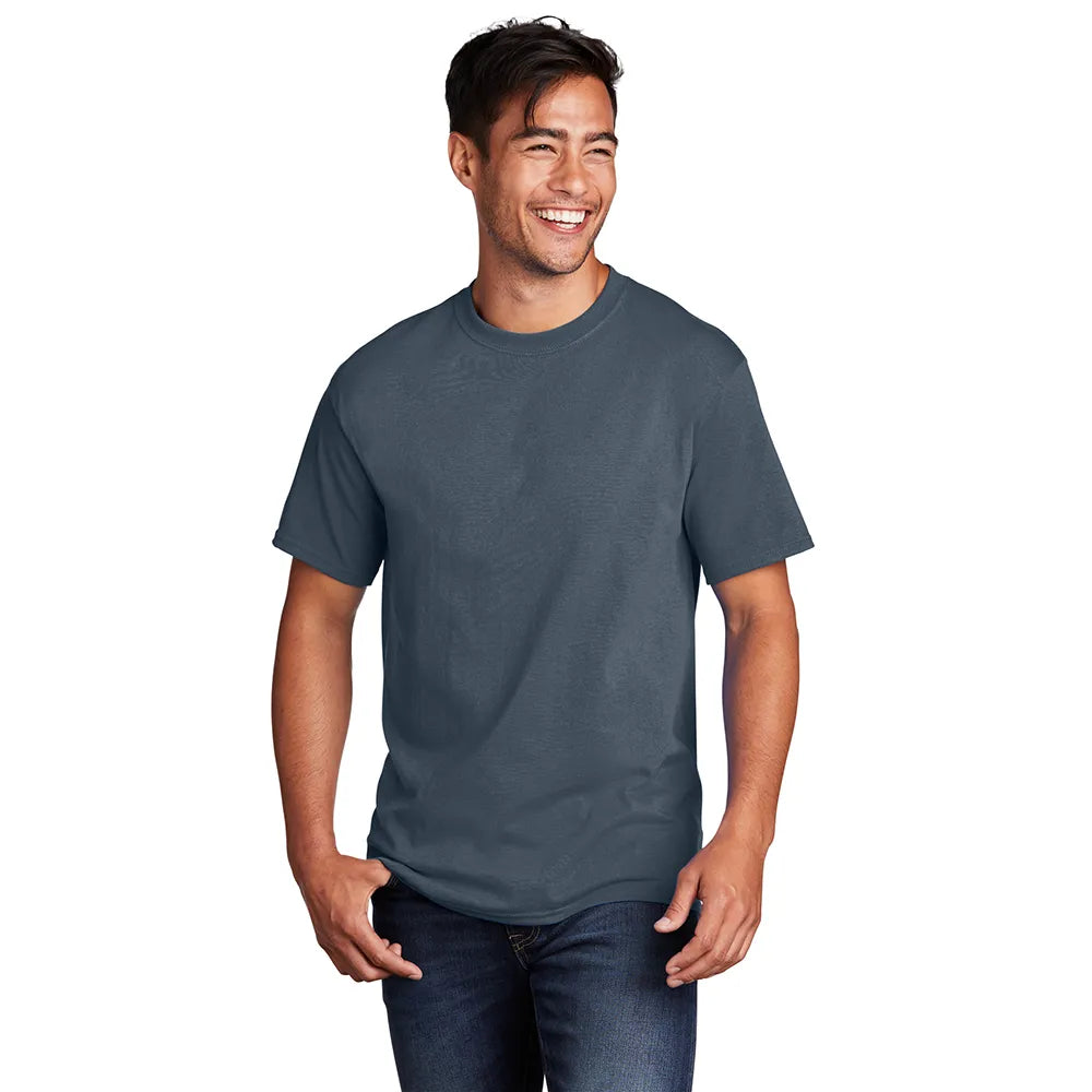 Port & Company Core Cotton Tee Decorated - Steel Blue