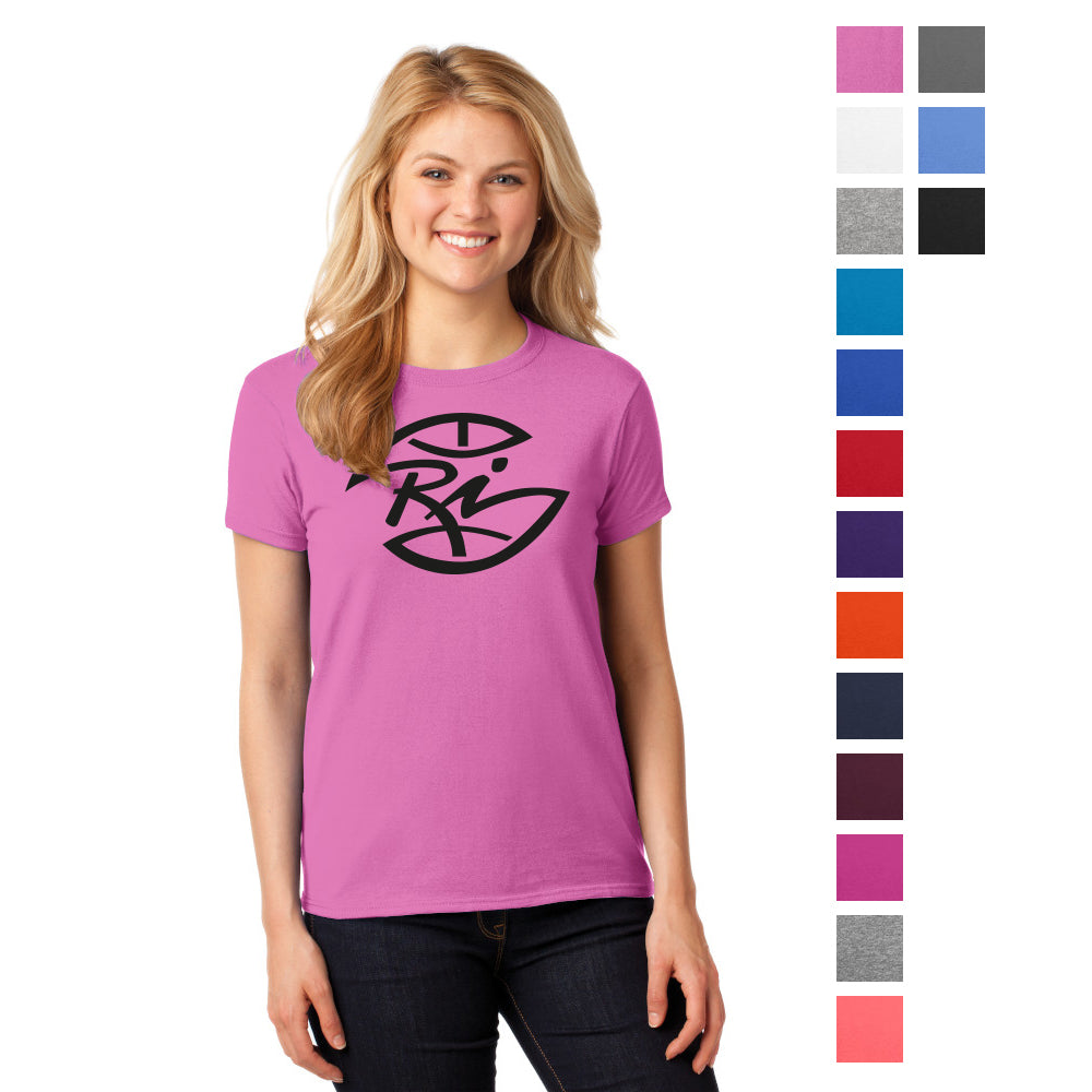 Gildan Women's Heavy Cotton 100% Cotton T-Shirt Decorated - White