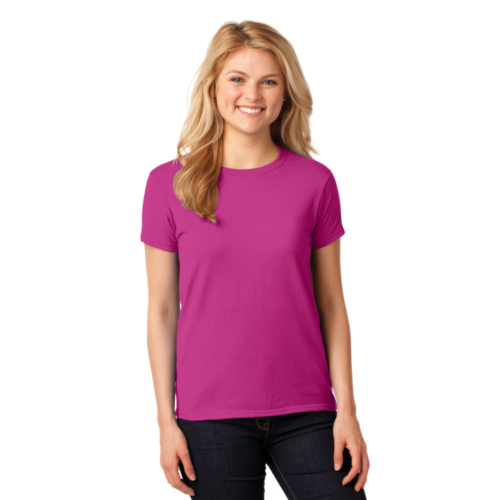 Gildan Women's Heavy Cotton 100% Cotton T-Shirt Decorated - Heliconia Purple