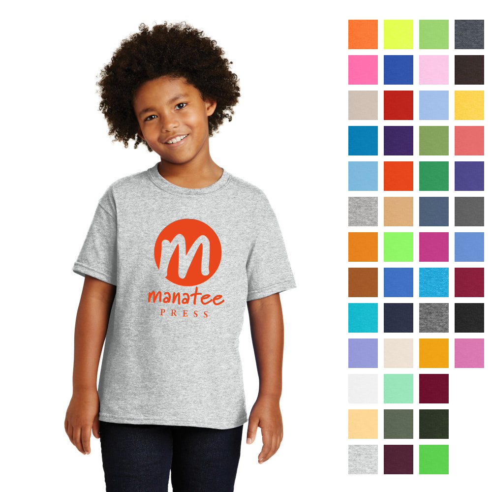 Gildan - Youth Heavy Cotton 100% Cotton T-Shirt Decorated - Yellow Haze