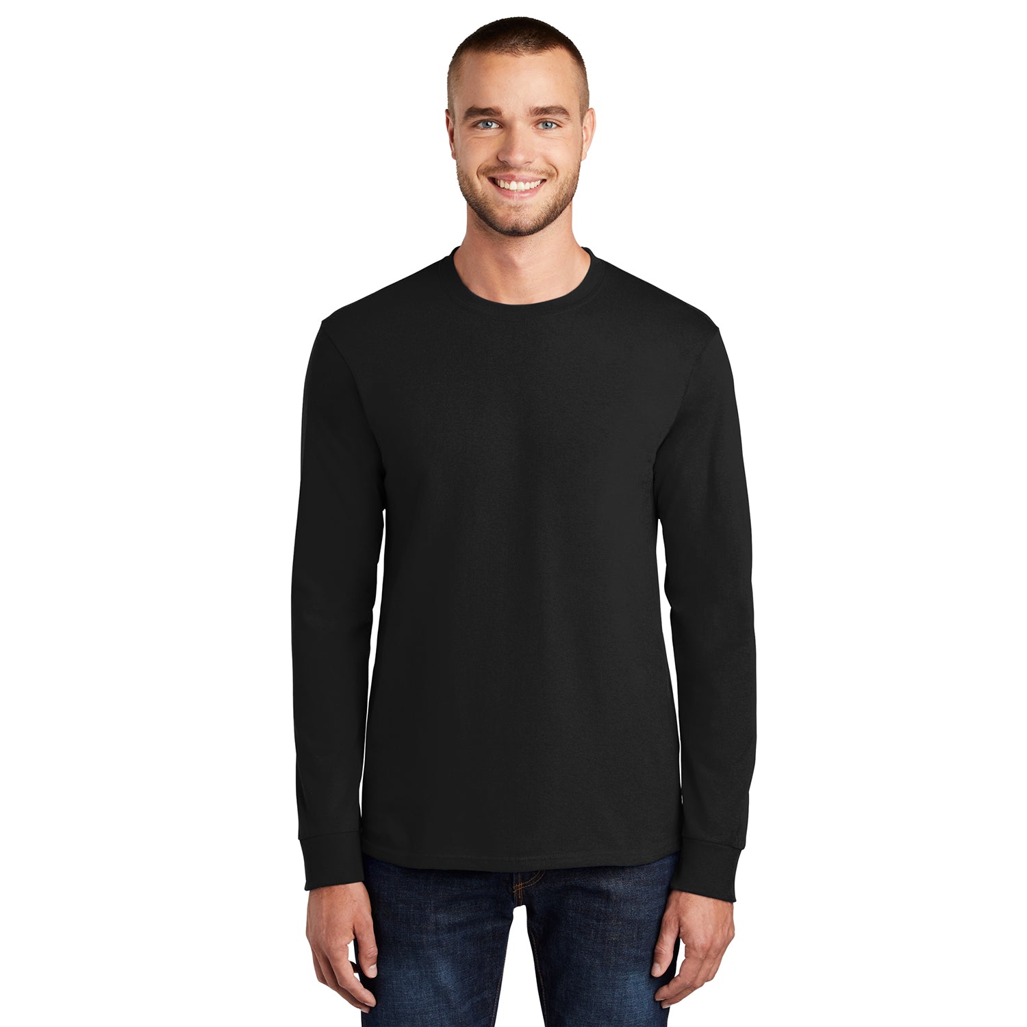 Port & Company Long Sleeve Essential Tee Decorated - Gold