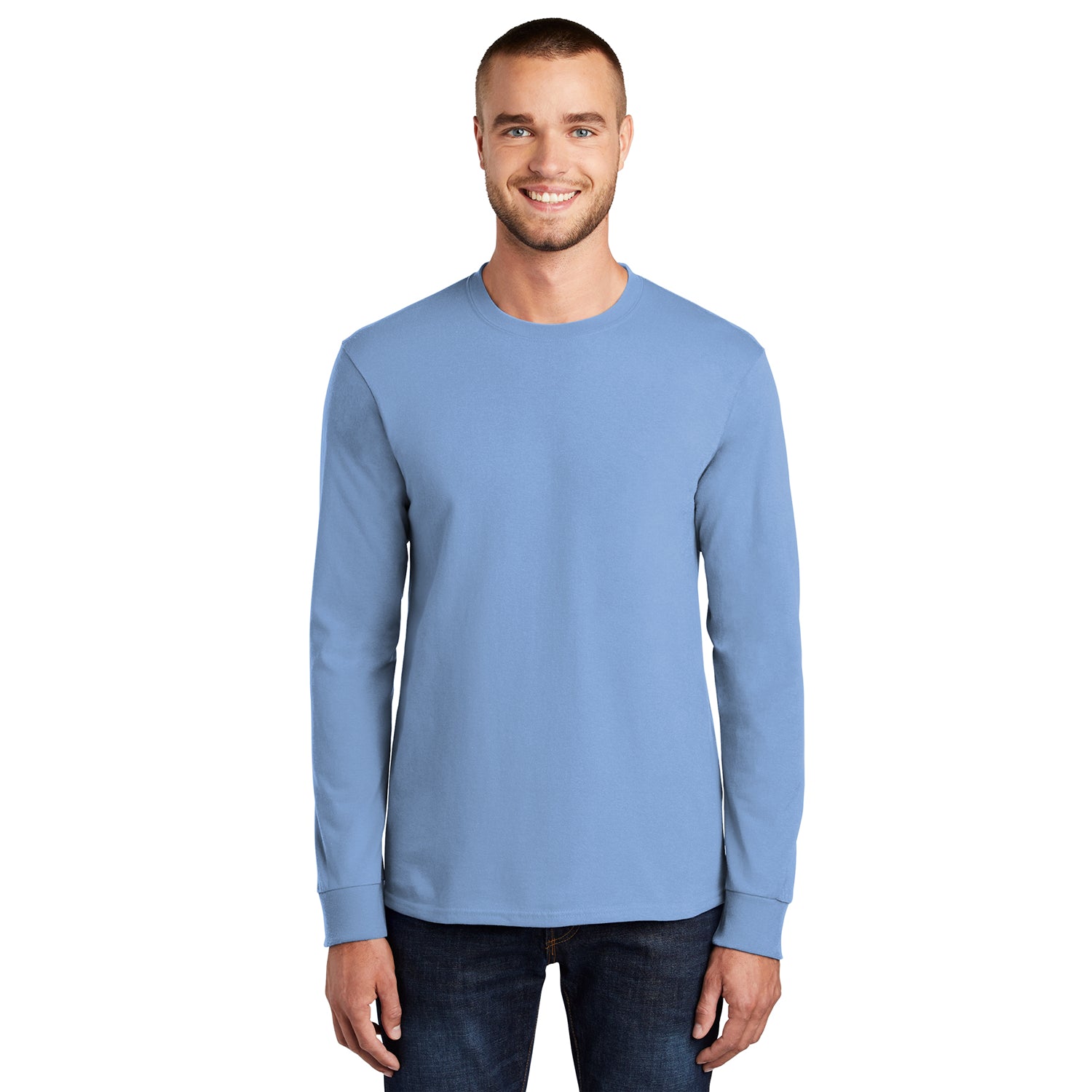 Port & Company Long Sleeve Essential Tee Decorated - Kelly Green