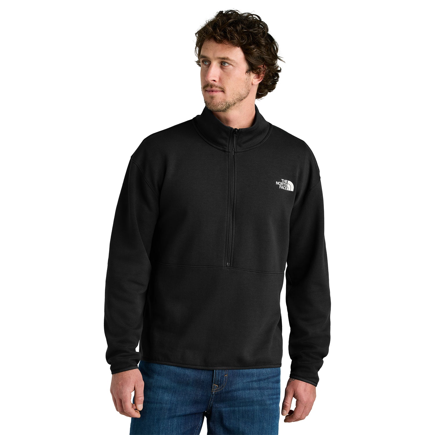 The North Face Double-Knit 1/2-Zip Fleece Embroidered – TNF Black