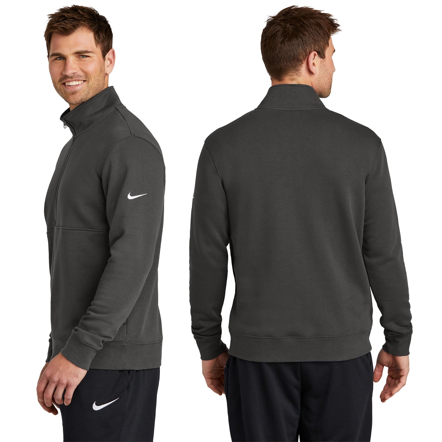Nike Club Fleece Sleeve Swoosh 1/2Zip Embroidered
