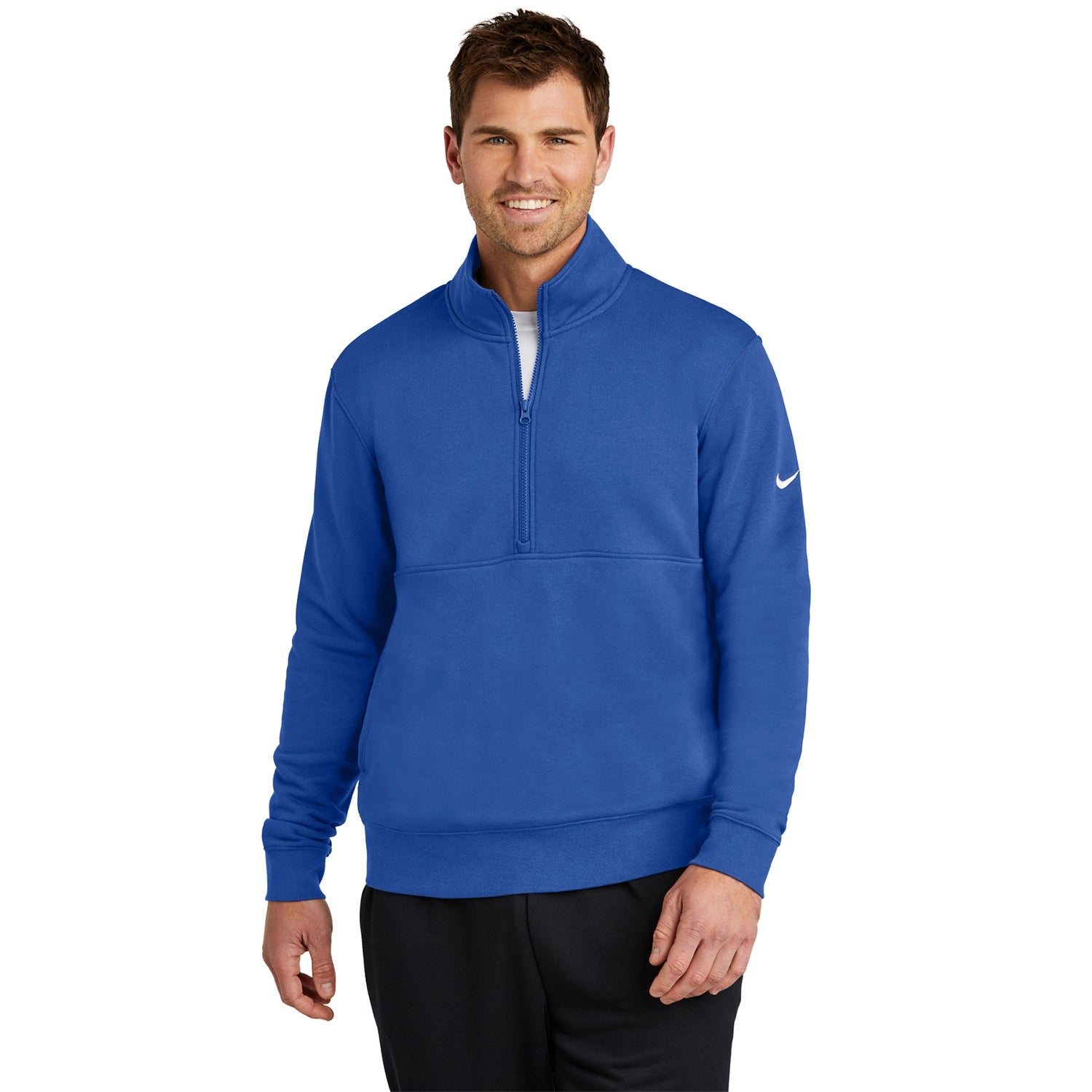 Nike Club Fleece Sleeve Swoosh 1/2Zip Embroidered