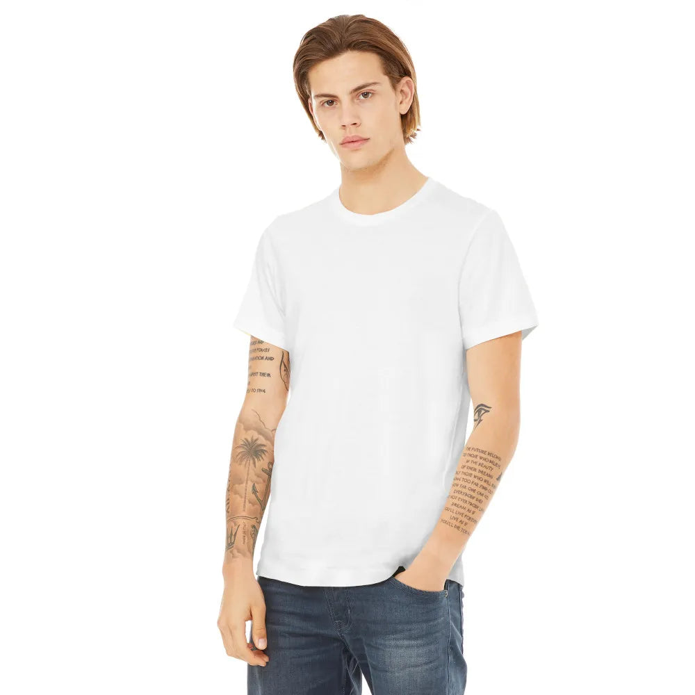 BELLA+CANVAS Unisex Poly-Cotton Short Sleeve Tee Decorated - White