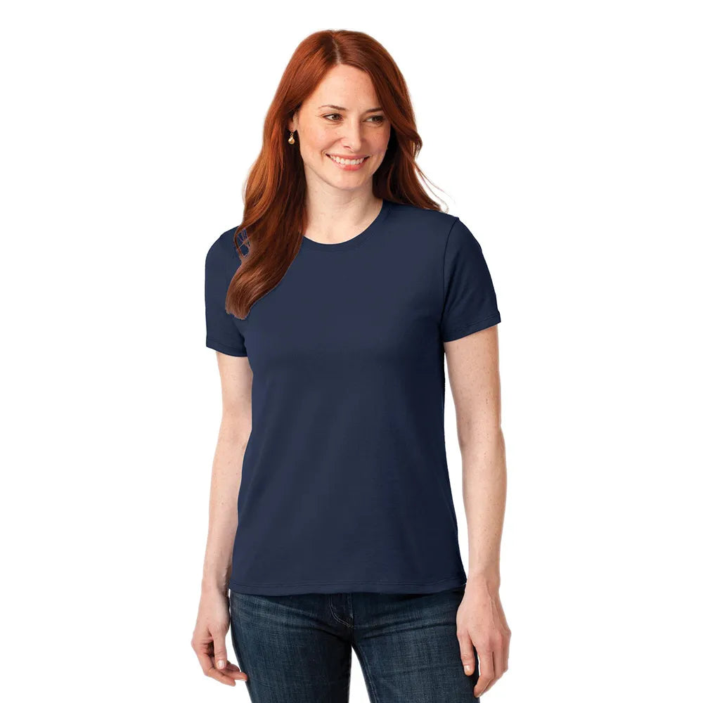 Port & Company Women's Core Blend Tee Decorated - Navy Blue