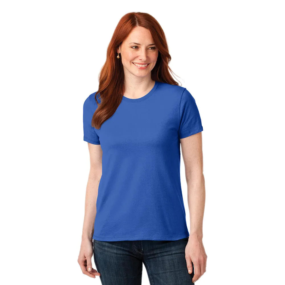 Port & Company Women's Core Blend Tee Decorated - Royal Blue