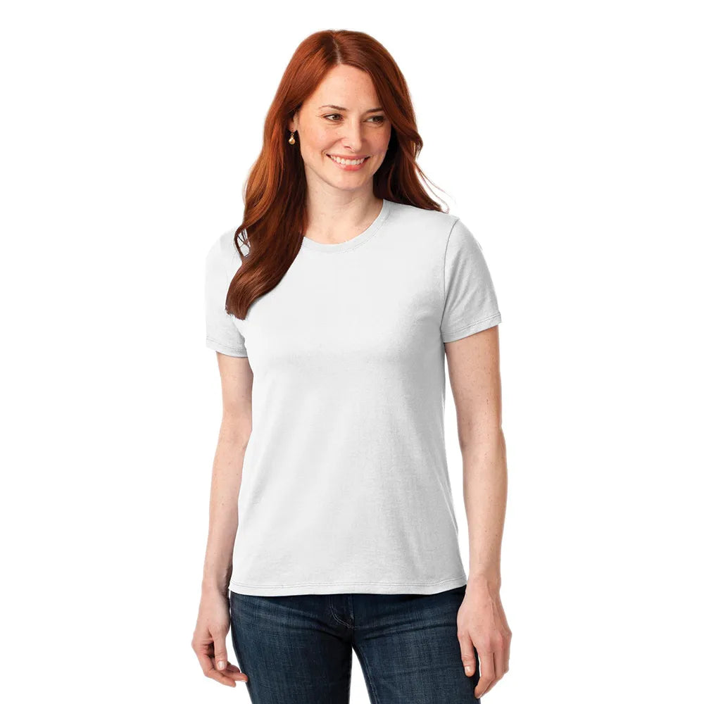 Port & Company Women's Core Blend Tee Decorated - White