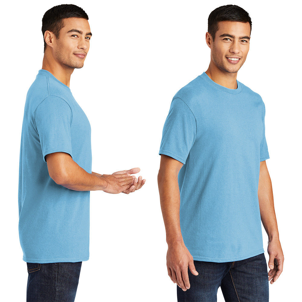 Port & Company Core Blend Tee Decorated - Heather Royal Blue