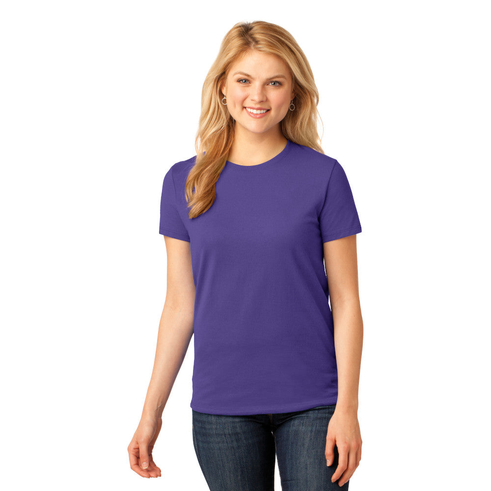 Port & Company Women's Core Cotton Tee Decorated - Royal Blue
