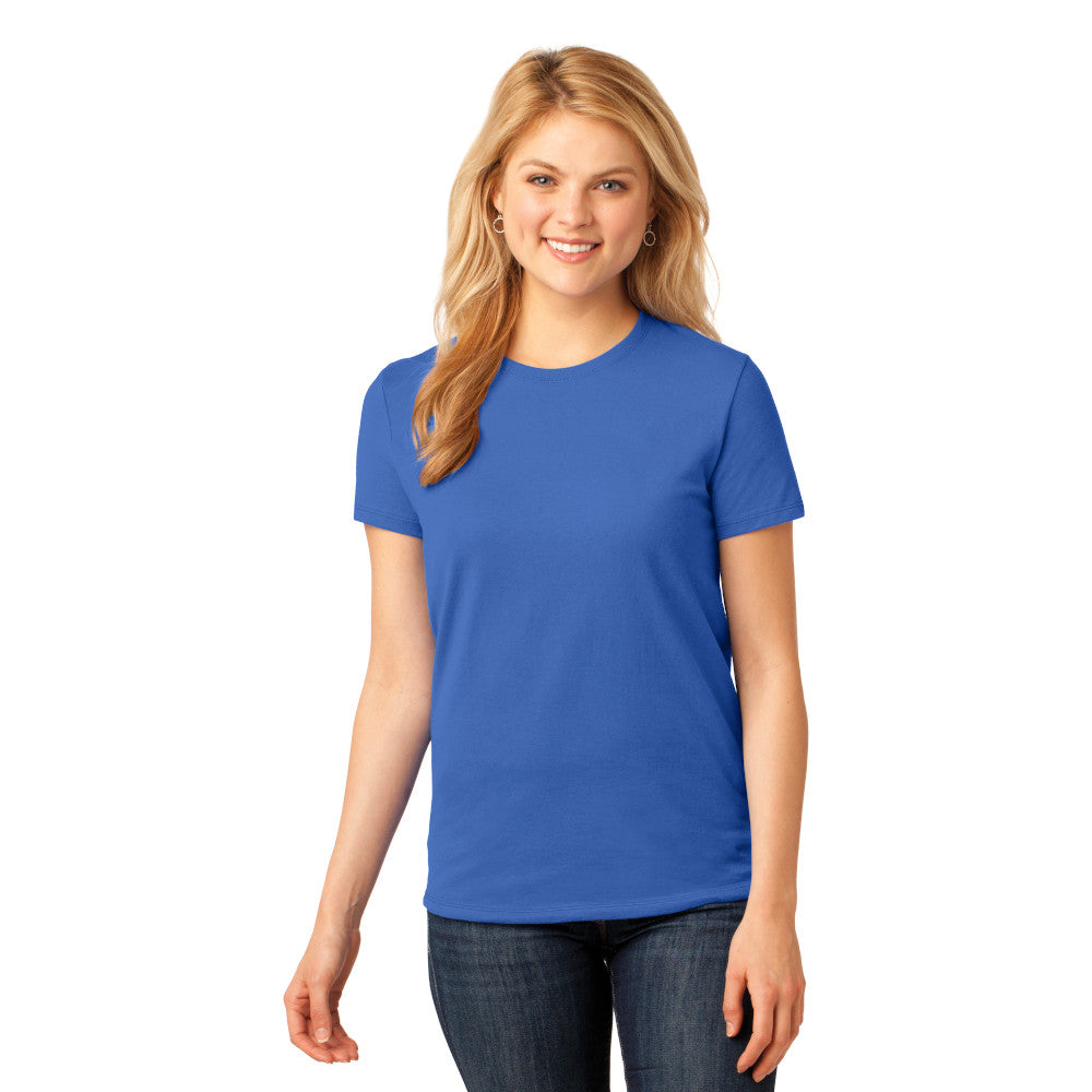 Port & Company Women's Core Cotton Tee Decorated - Sapphire Blue
