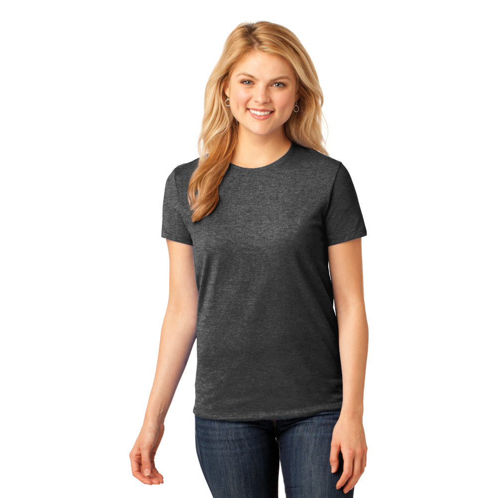 Port & Company Women's Core Cotton Tee Decorated - Jet Black