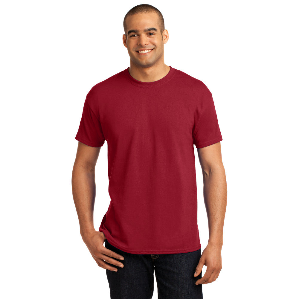 Hanes - EcoSmart 50/50 Cotton/Poly T-Shirt Decorated - Deep Red (PMS 207C)