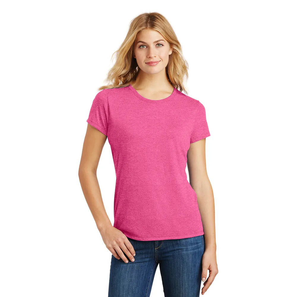 District Women’s Perfect Tri Tee Decorated - Fuchsia Frost Pink