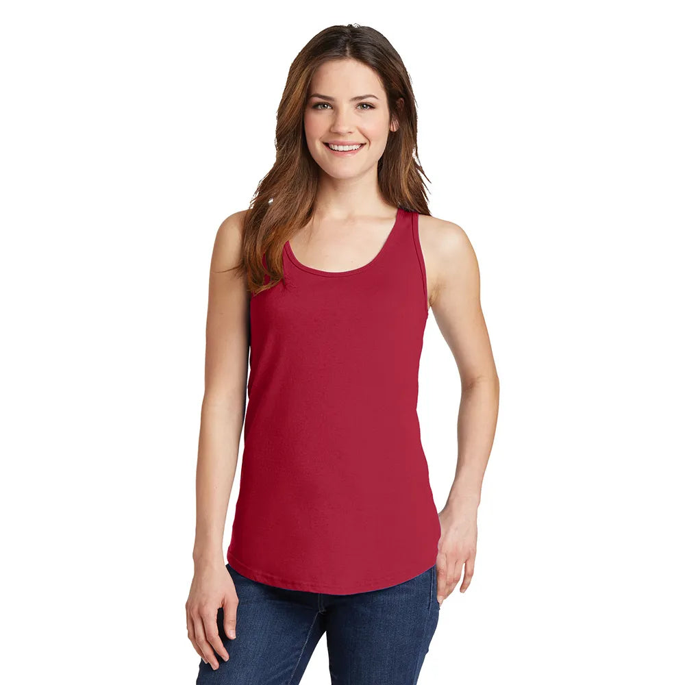 Port & Company Women's Core Cotton Tank Top Decorated - Red