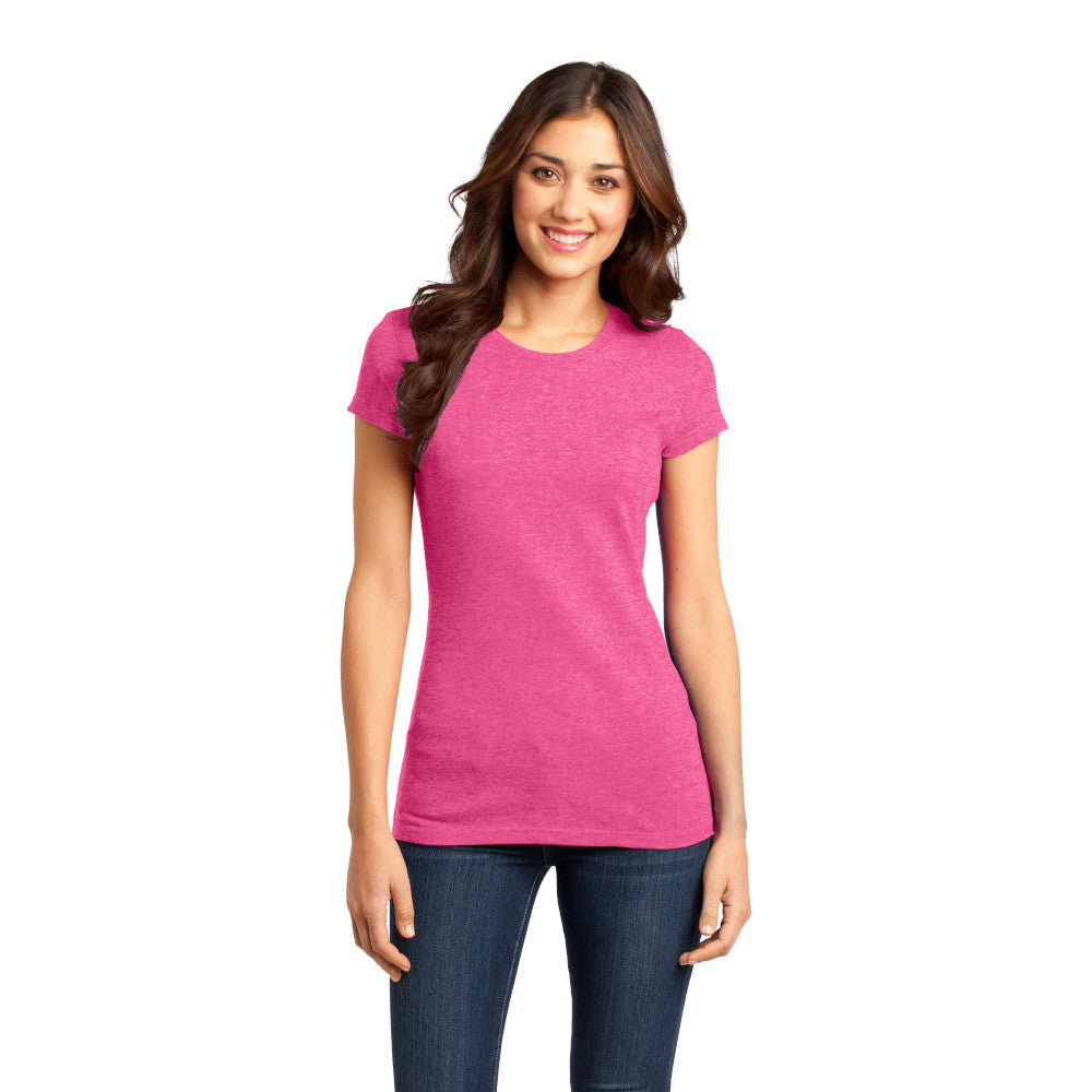 District Women’s Fitted Very Important Tee Decorated - Heathered Bright Blue Turquoise