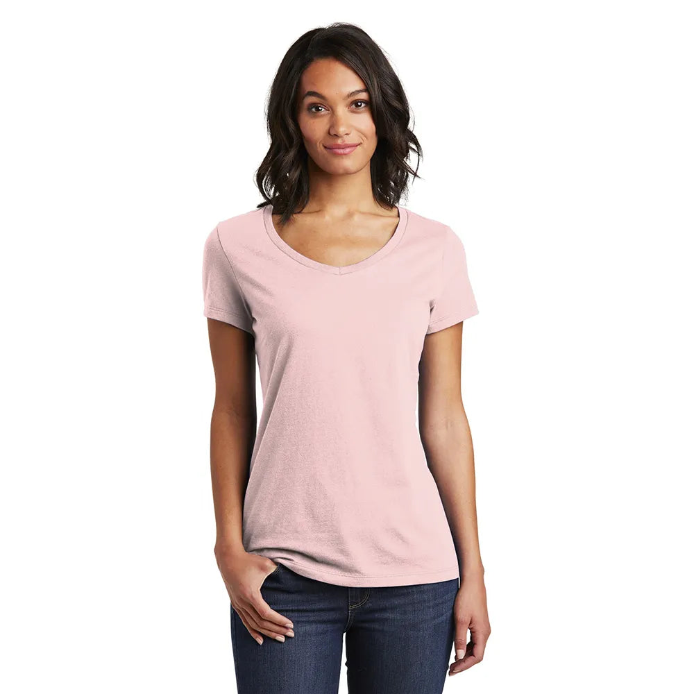 District Women’s Very Important Tee V-Neck Decorated - Dusty Peach Orange