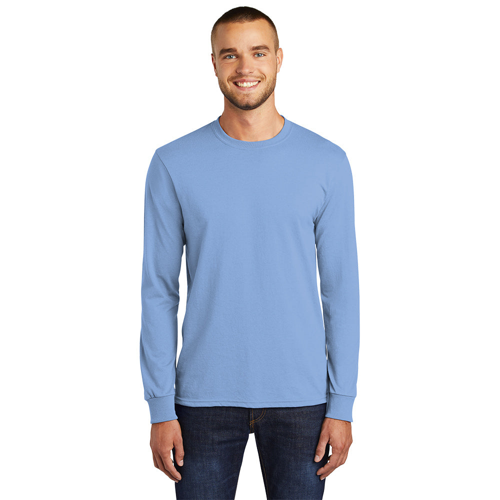 Port & Company Long Sleeve Core Blend Tee Decorated - Light Blue (PMS 278C)