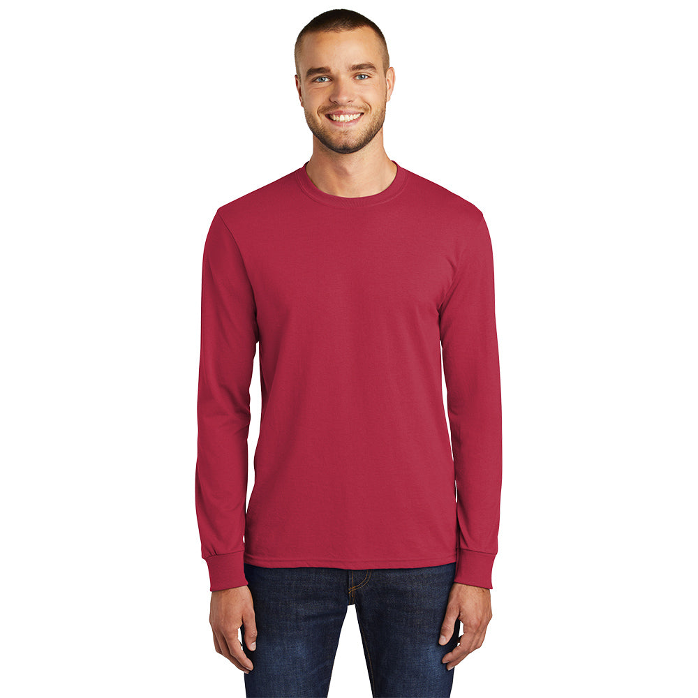 Port & Company Long Sleeve Core Blend Tee Decorated - Red (PMS 200C)
