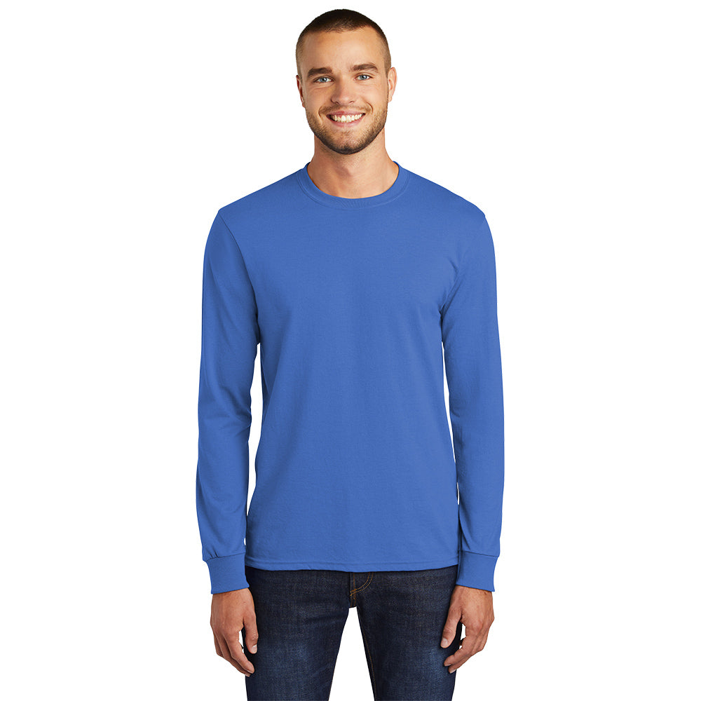 Port & Company Long Sleeve Core Blend Tee Decorated - Royal Blue (PMS 2133C)