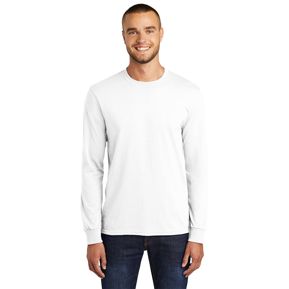 Port & Company Long Sleeve Core Blend Tee Decorated - White (PMS WHITE )
