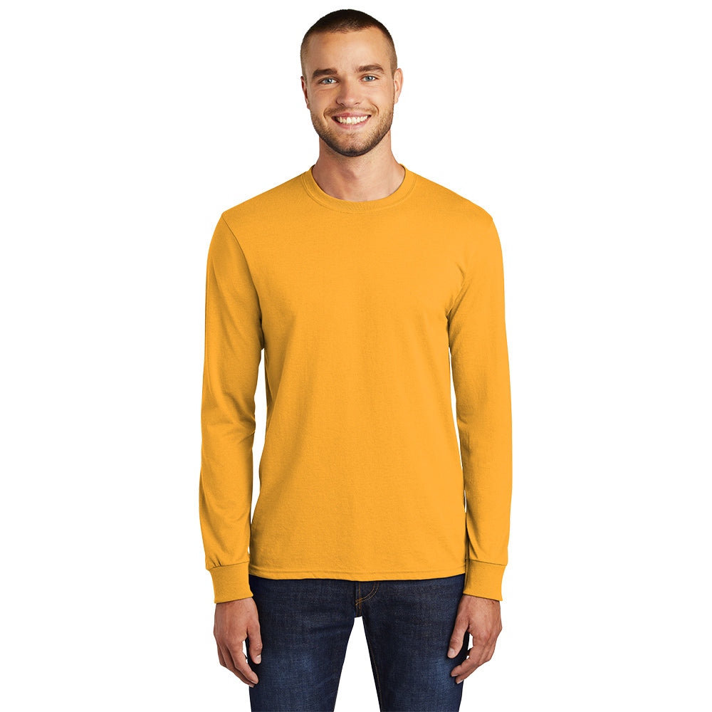 Port & Company Long Sleeve Core Blend Tee Decorated - Gold (PMS 137C)