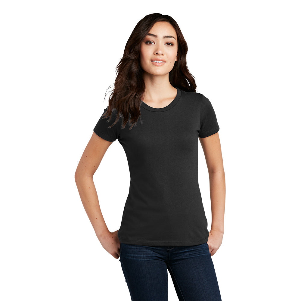 District Women’s Perfect Blend CVC Tee Decorated - Charcoal Grey