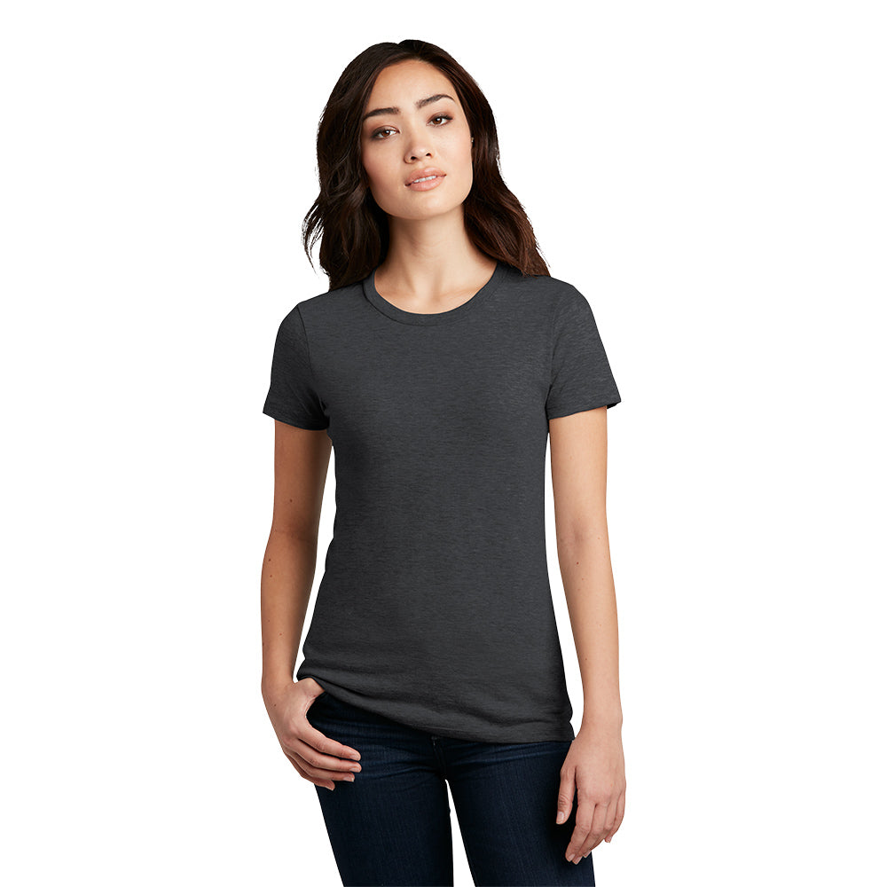 District Women’s Perfect Blend CVC Tee Decorated - Heathered Eggplant Purple