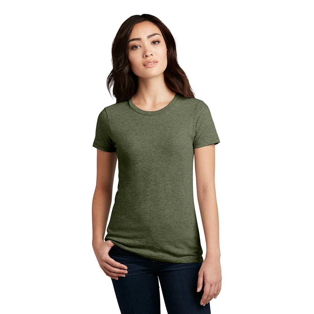 District Women’s Perfect Blend CVC Tee Decorated - Heathered Red