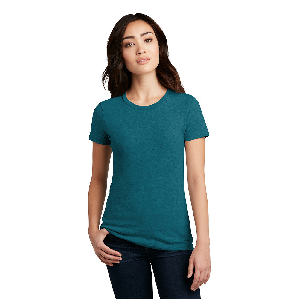 District Women’s Perfect Blend CVC Tee Decorated - Light Heather Grey