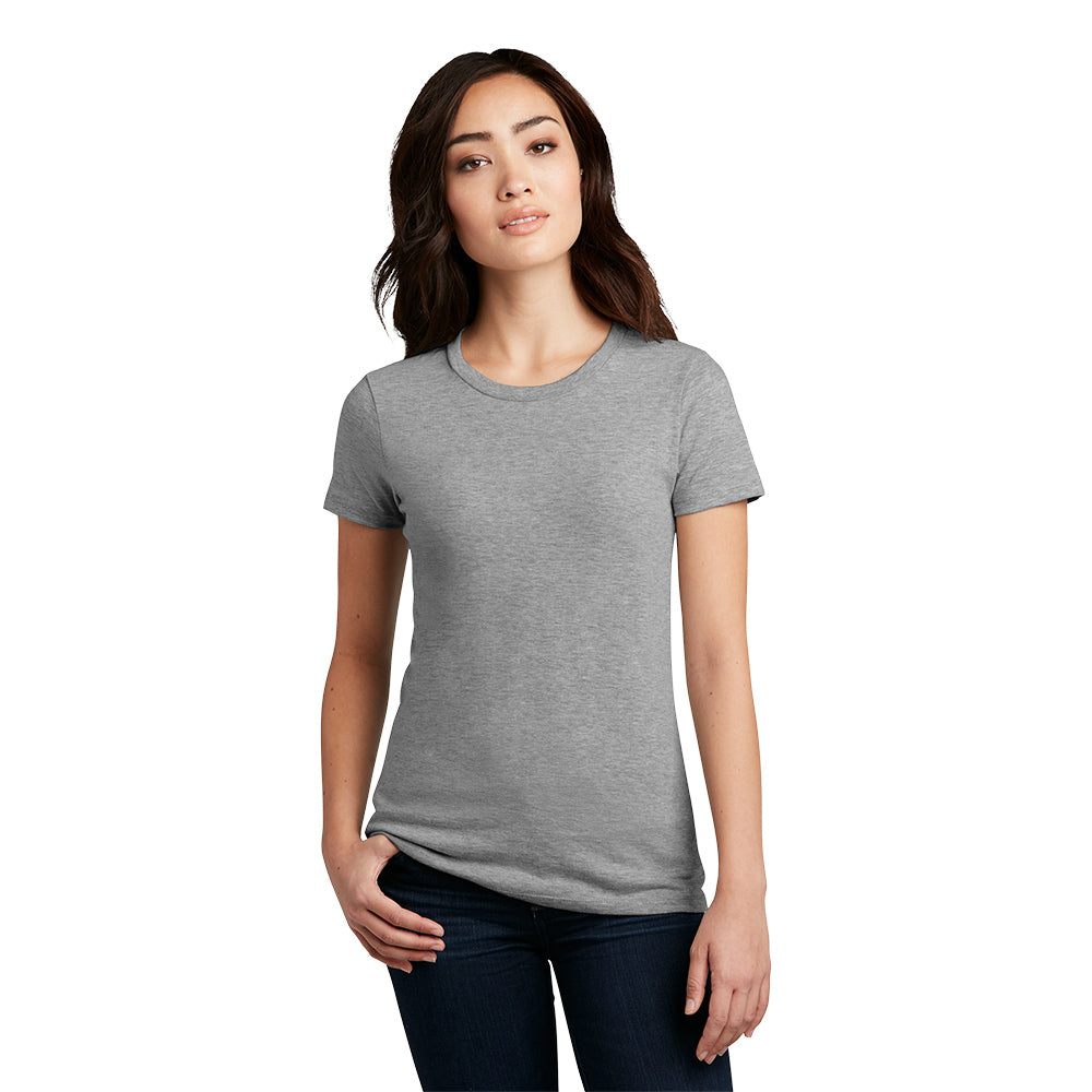 District Women’s Perfect Blend CVC Tee Decorated - White
