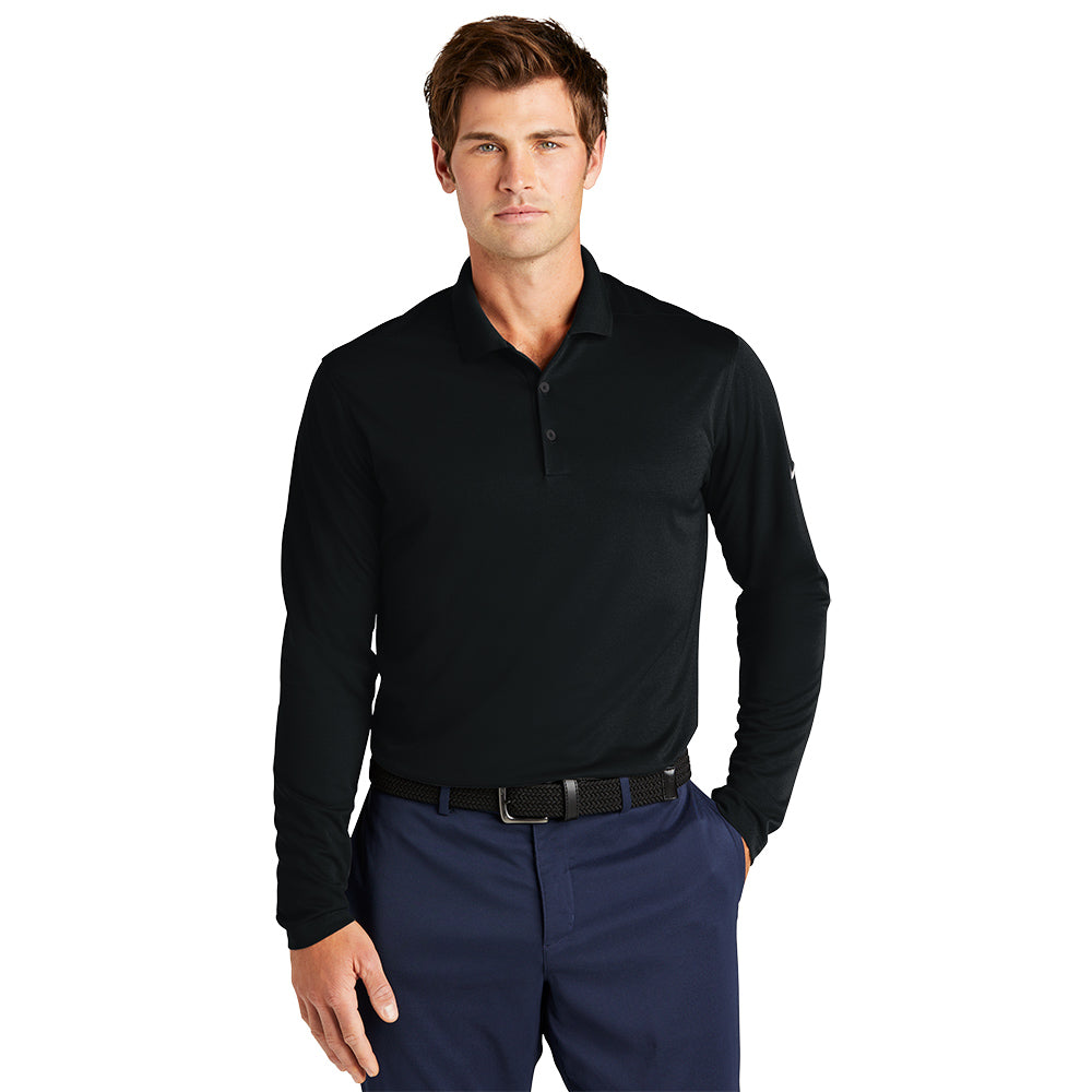 Nike Dri-FIT Micro Pique 2.0 Long Sleeve Embroidered Polo - Game Royal Blue (PMS 661C)