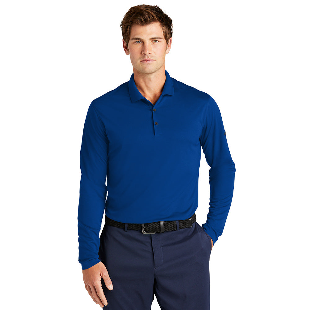 Nike Dri-FIT Micro Pique 2.0 Long Sleeve Embroidered Polo - Navy Blue (PMS 296C)