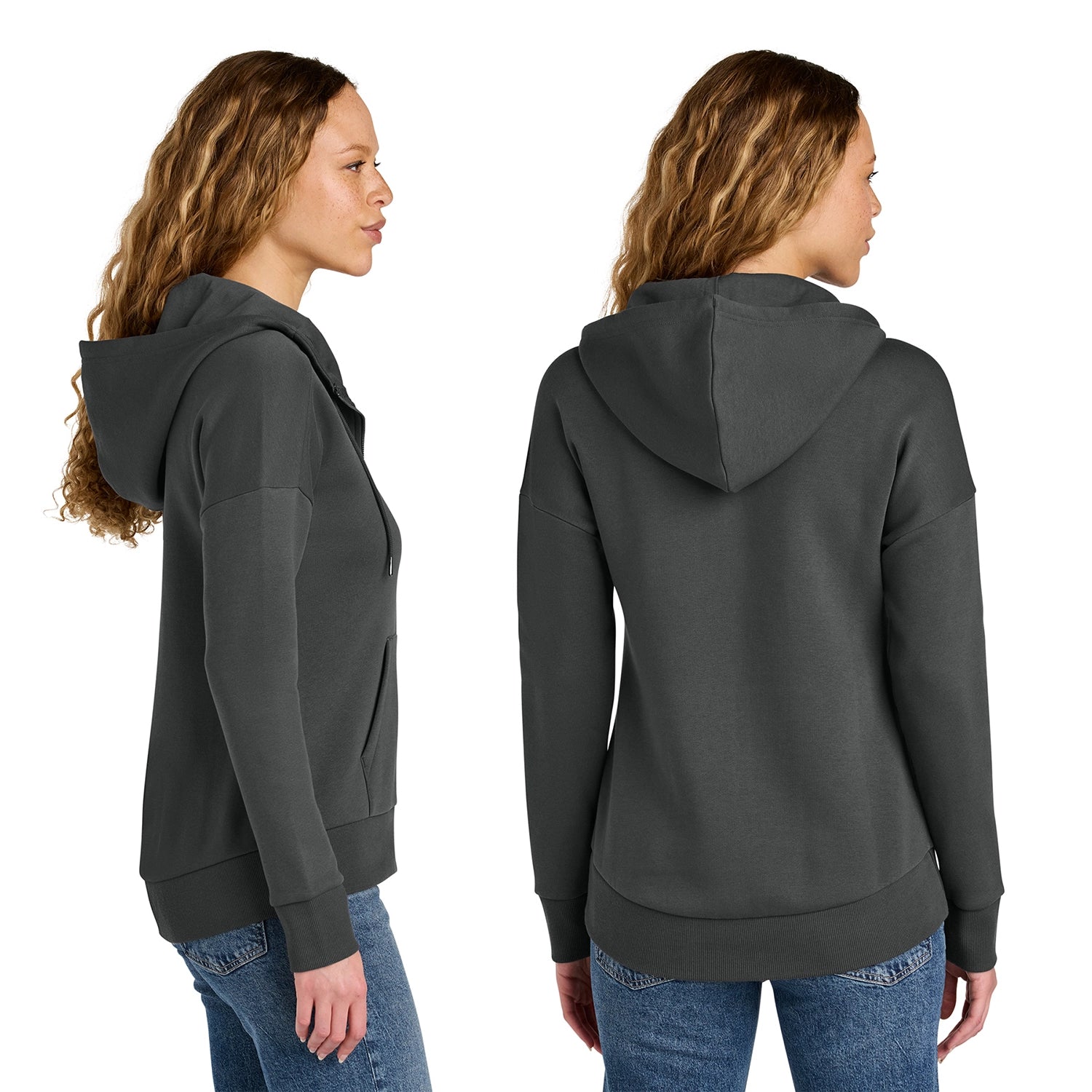 District Decorated Women’s Perfect Weight Fleece Drop Shoulder FullZip Hoodie