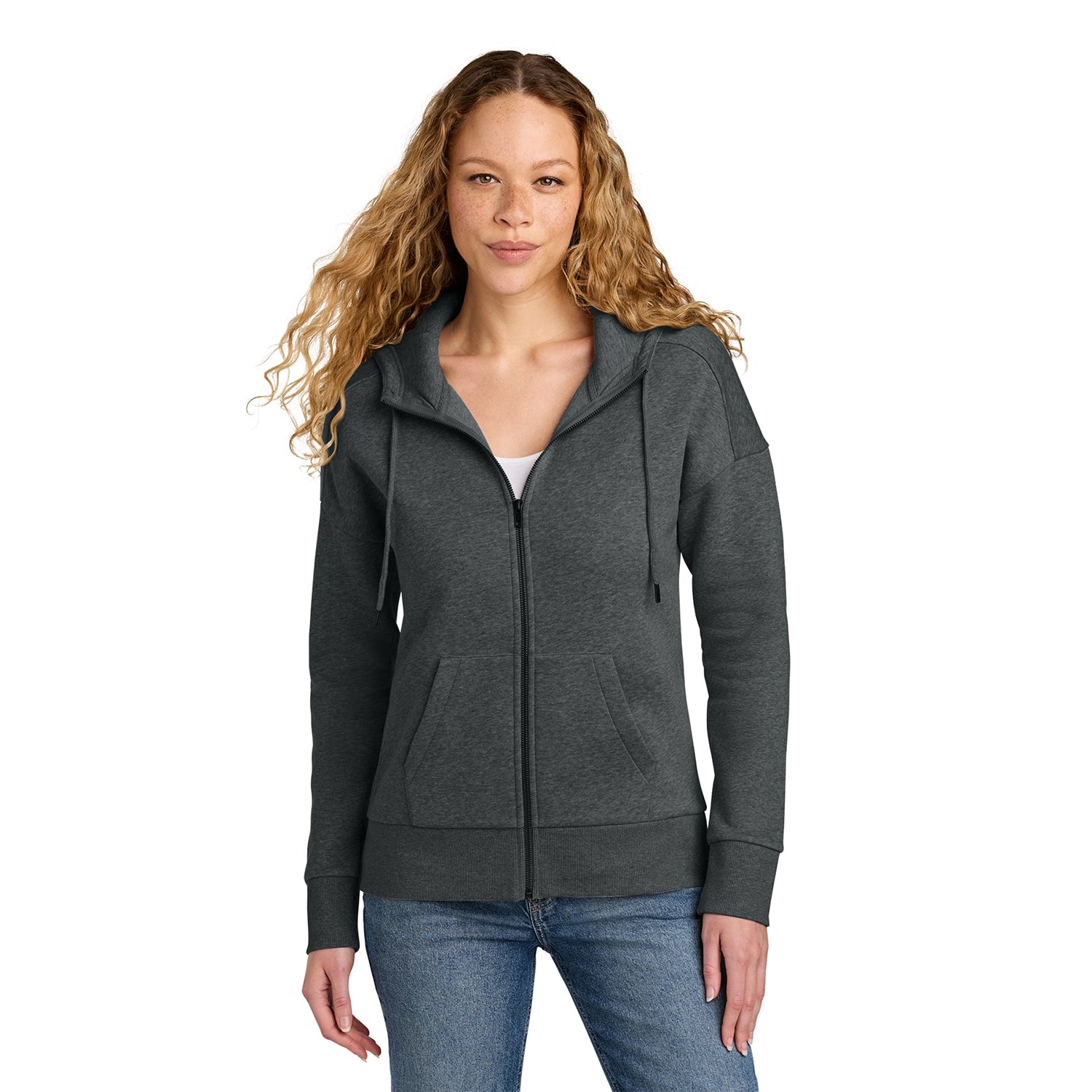 District Decorated Women’s Perfect Weight Fleece Drop Shoulder FullZip Hoodie