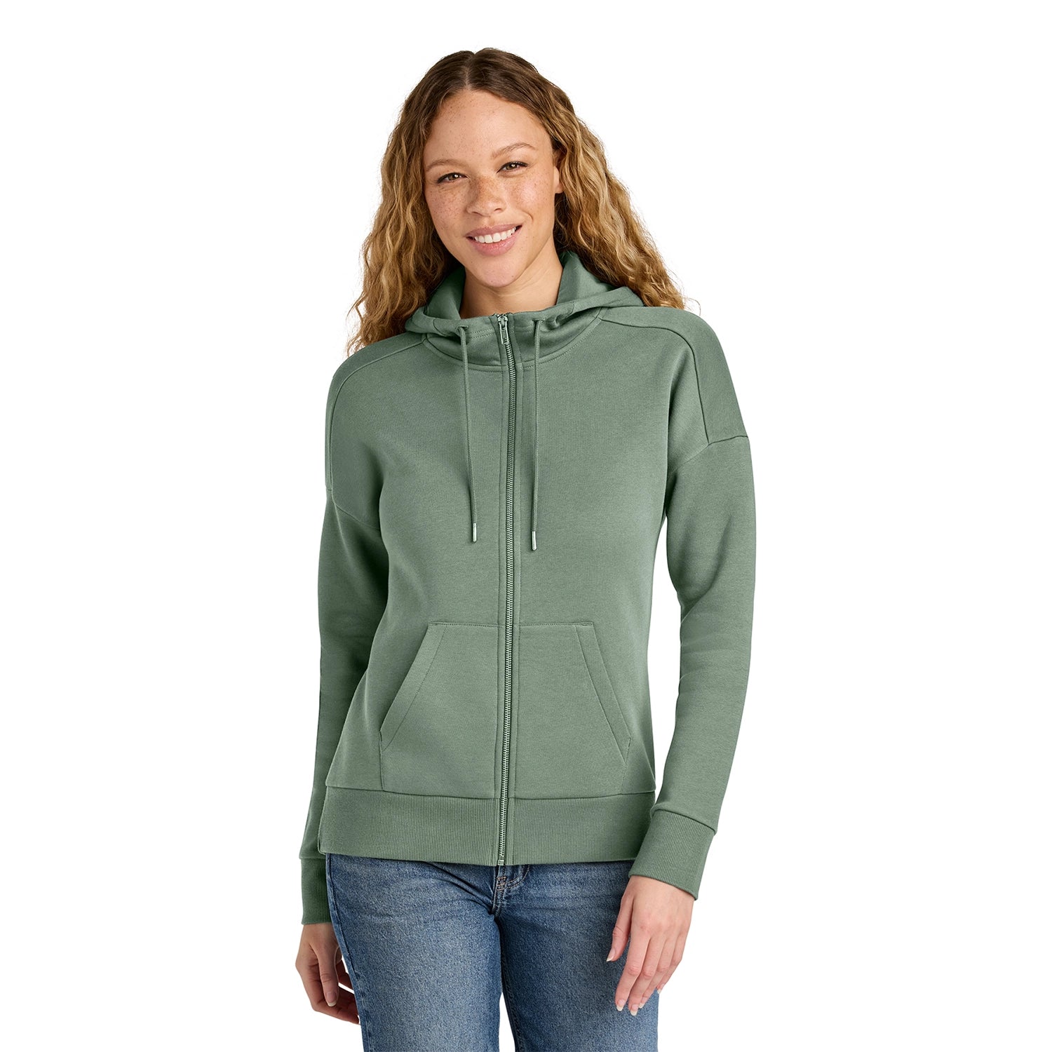 District Decorated Women’s Perfect Weight Fleece Drop Shoulder FullZip Hoodie