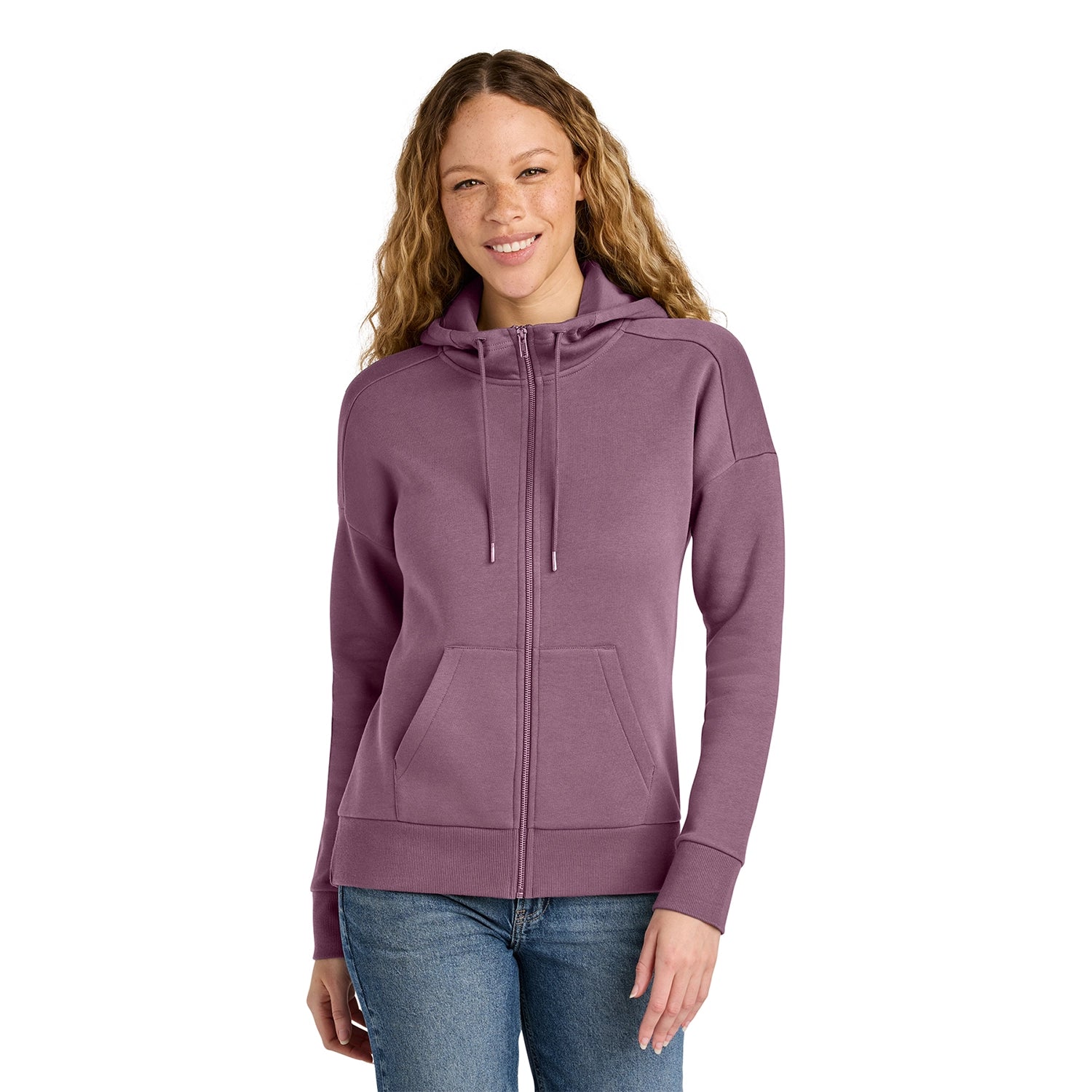 District Decorated Women’s Perfect Weight Fleece Drop Shoulder FullZip Hoodie