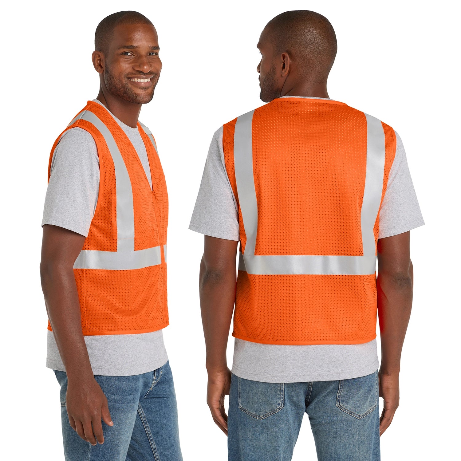 CornerStone Decorated ANSI 107 Class 2 Mesh Zippered Vest