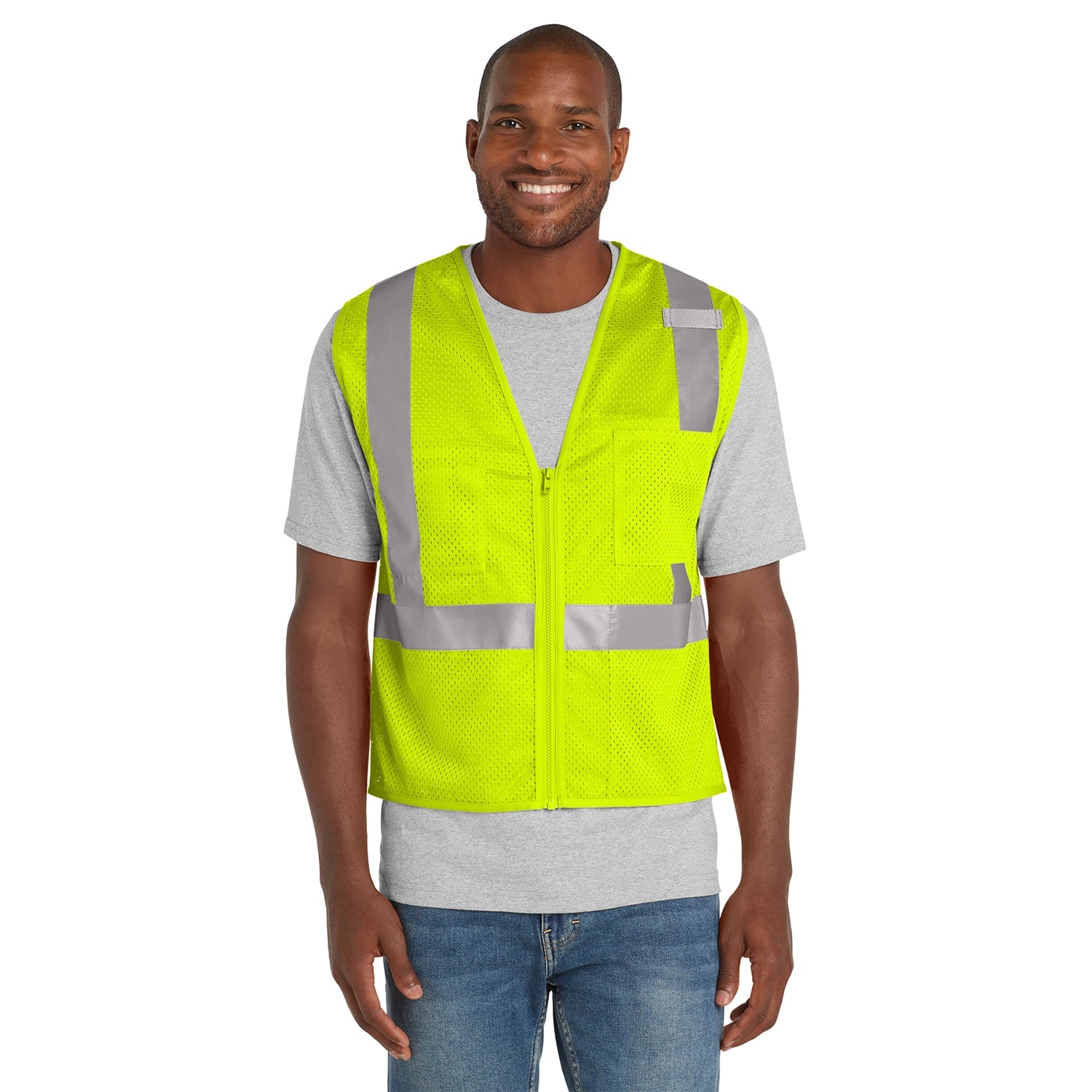 CornerStone Decorated ANSI 107 Class 2 Mesh Zippered Vest