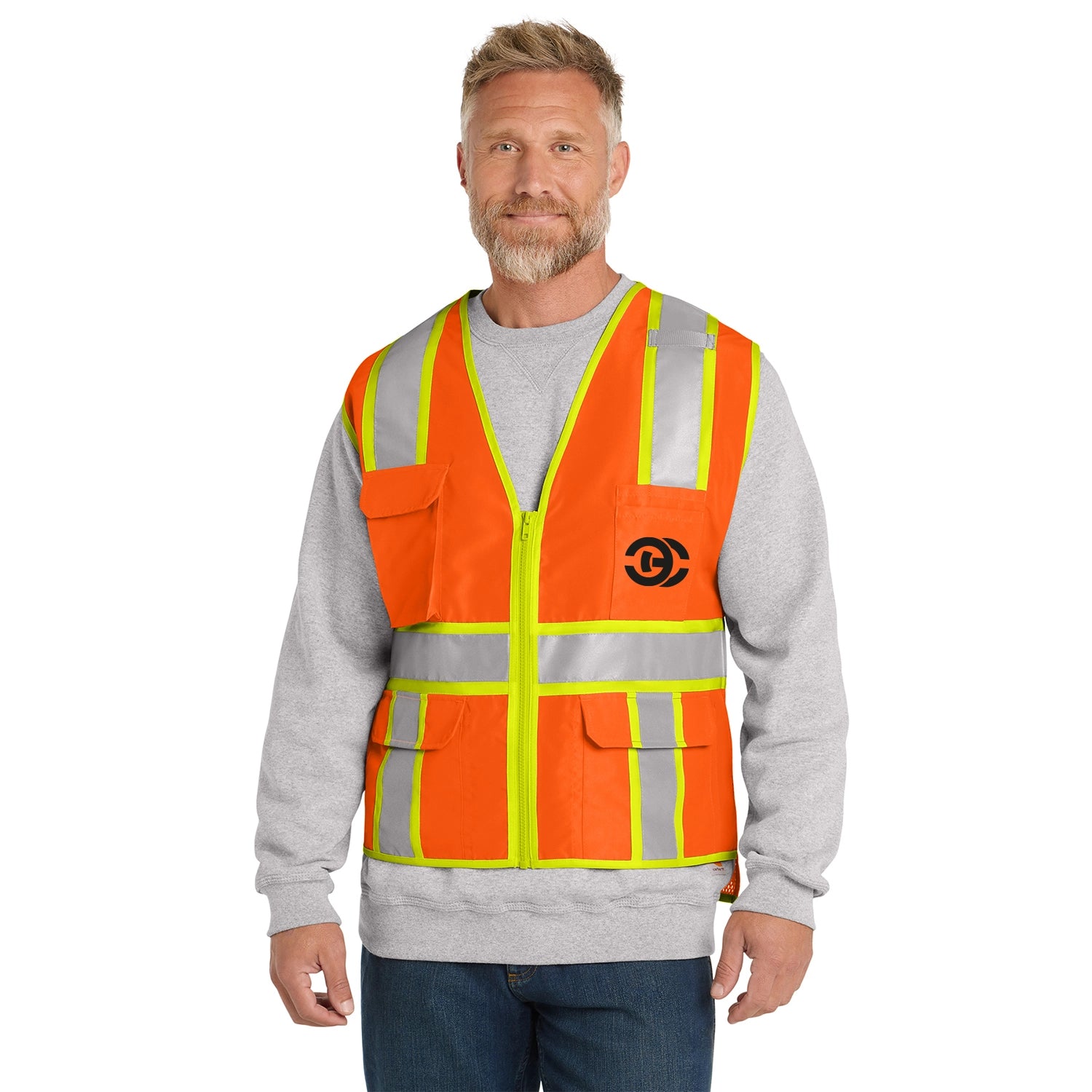 CornerStone Decorated ANSI 107 Class 2 Surveyor Zippered TwoTone Vest
