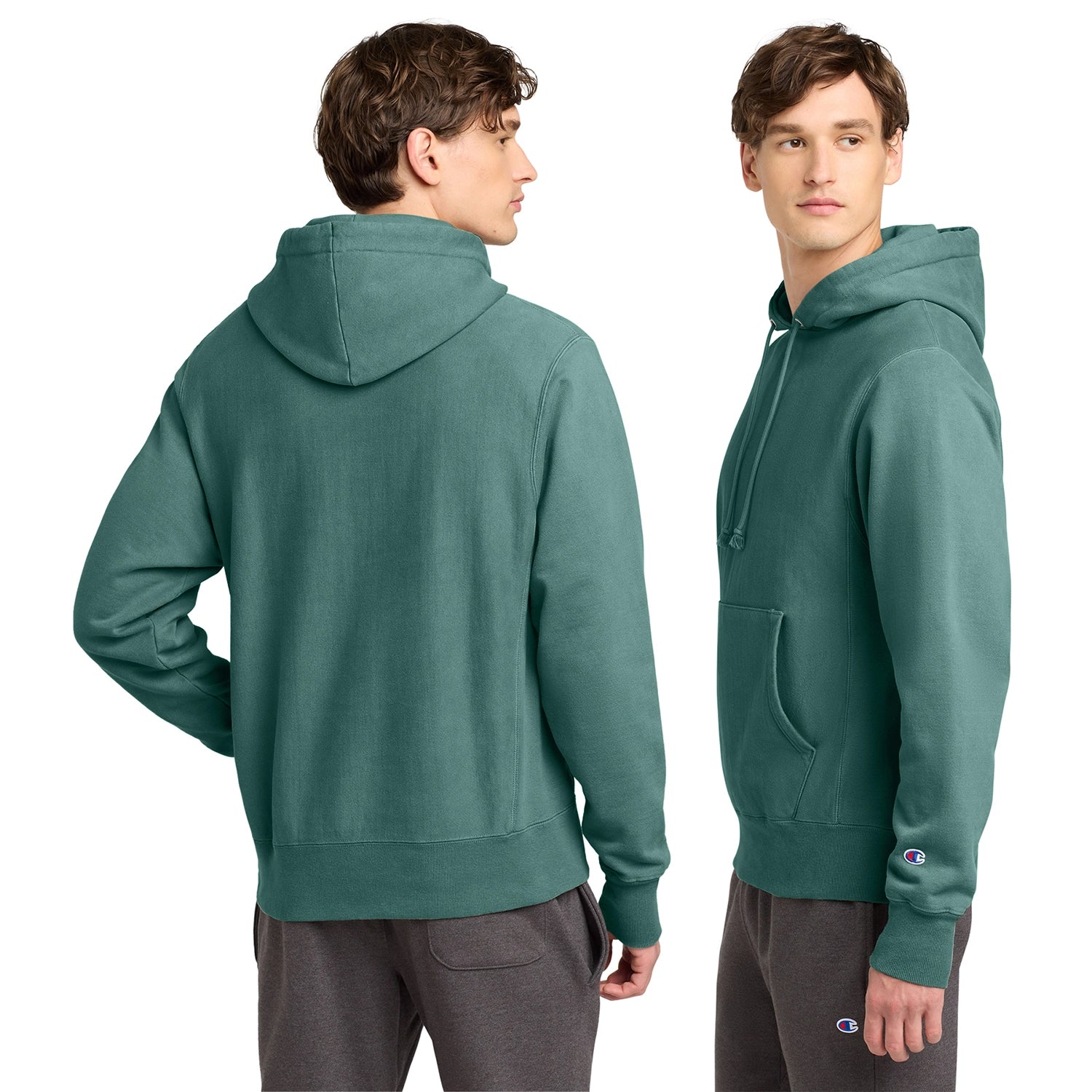 Champion Decorated Reverse Weave GarmentDyed Hooded Sweatshirt
