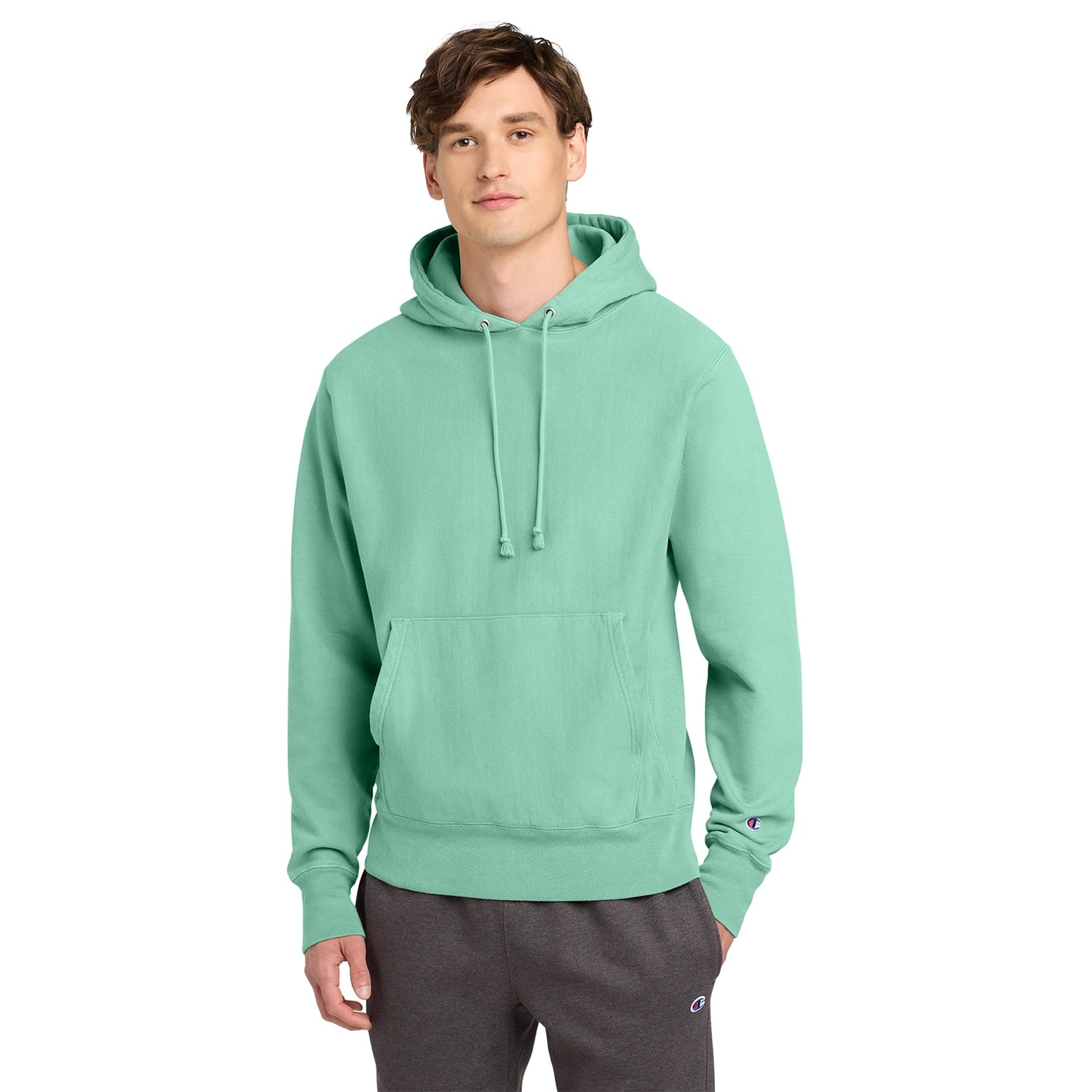 Champion Decorated Reverse Weave GarmentDyed Hooded Sweatshirt