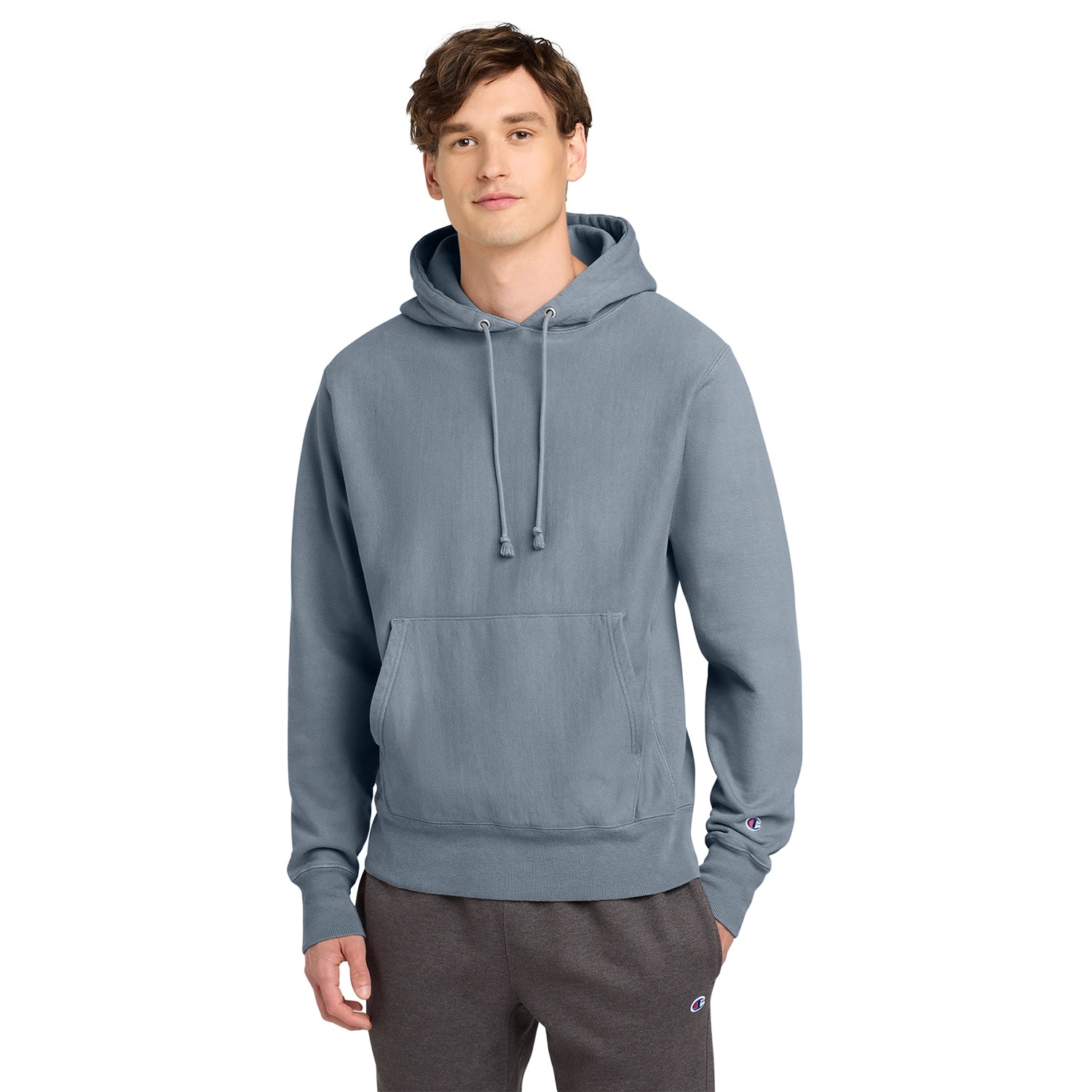 Champion Decorated Reverse Weave GarmentDyed Hooded Sweatshirt